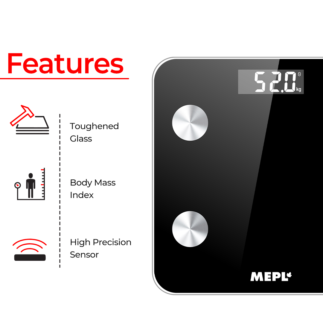 MEPL Smart Bathroom Scale SE 263 LB - BLACK