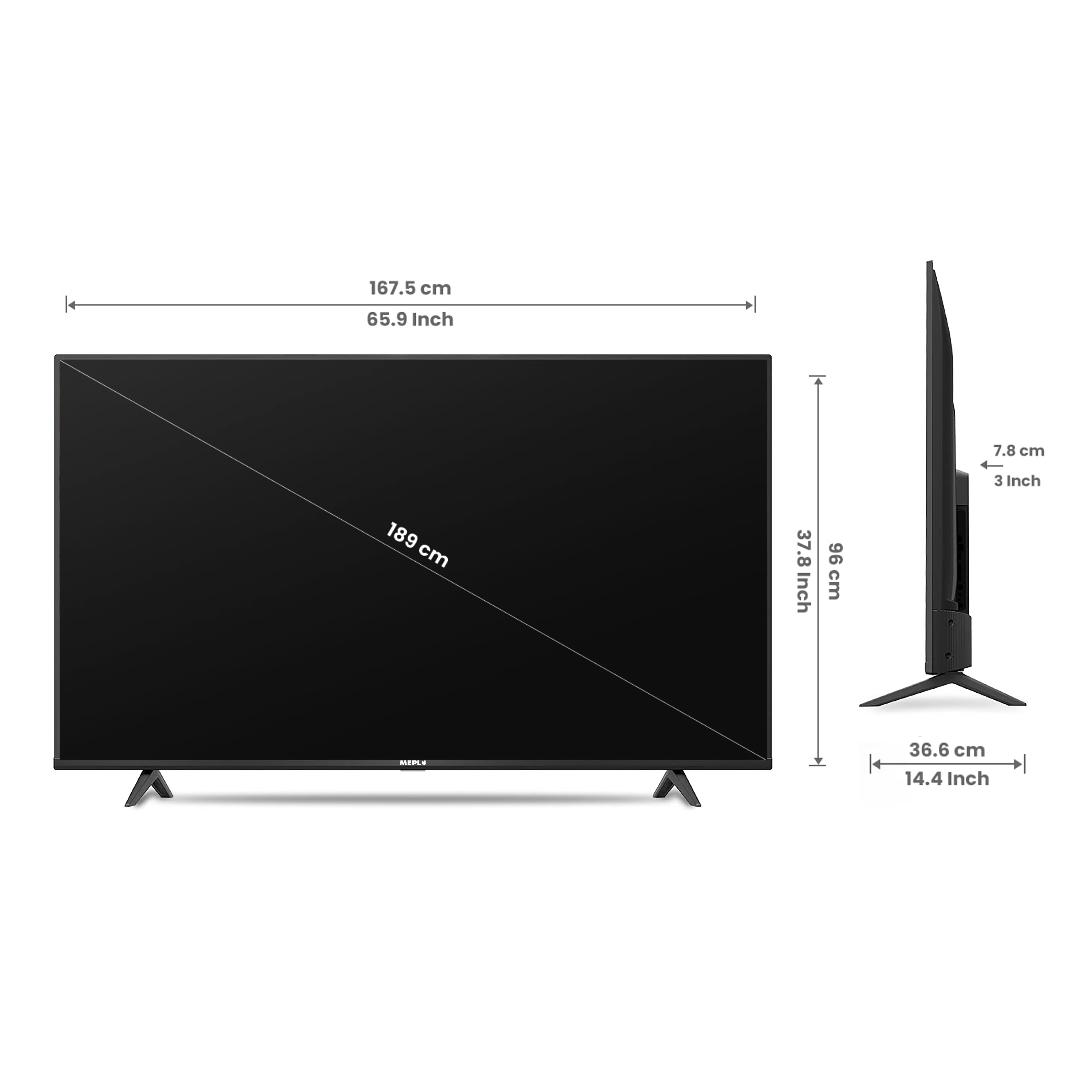 MEPL 4K UHD Smart LED TV With Ai 75inch